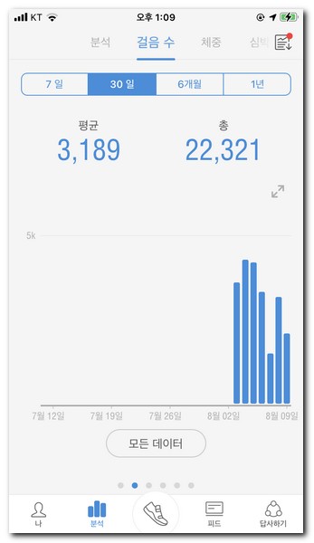 만보기 앱 사용하기