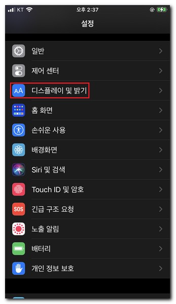 디스플레이 및 밝기