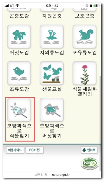 모양과색으로 식물찾기