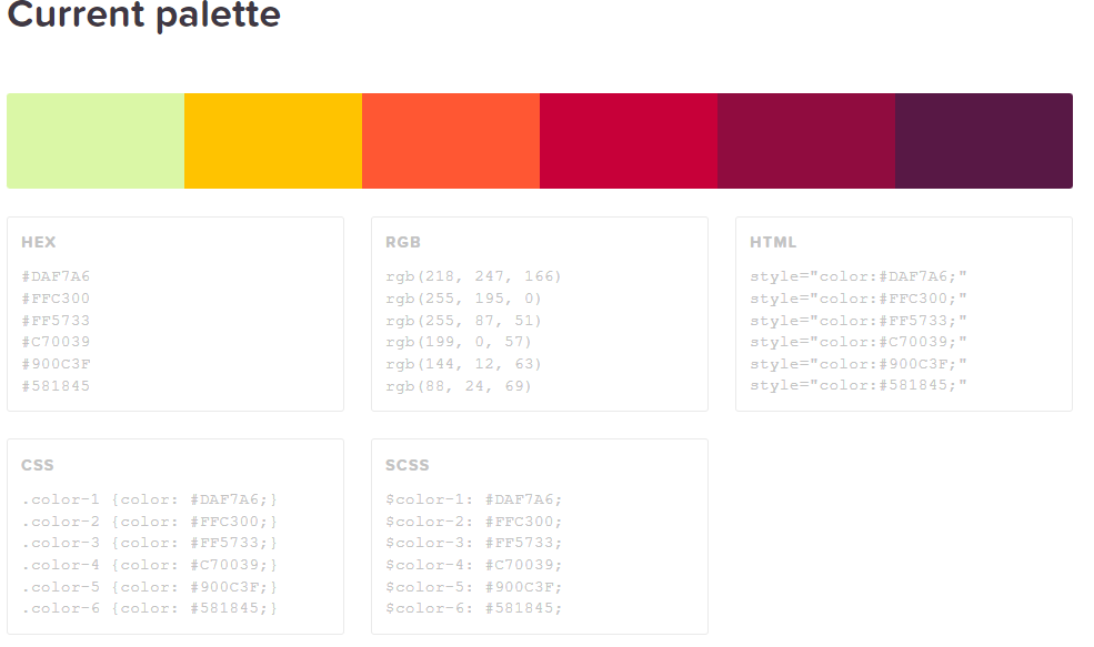 HTML COLOR CODES