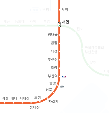 부산 1호선 지하철노선도