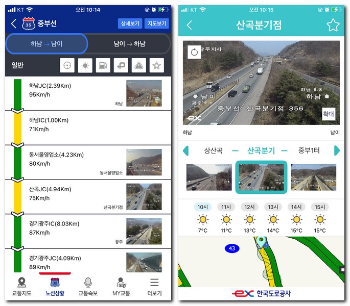 35번 고속도로 교통정보 CCTV 교통상황 실시간으로 보기